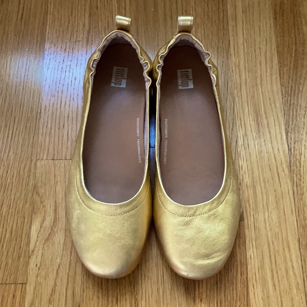 Gold Fitflop Ballet Flats Shoes - comfy and chic!